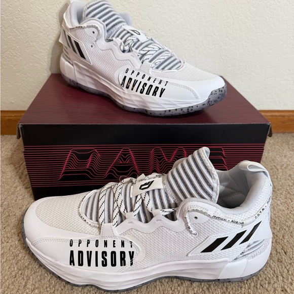 Adidas Dame 7 EXTPLY Advisory Basketball Shoes Men's White Sneakers H68990 - Picture 2 of 9